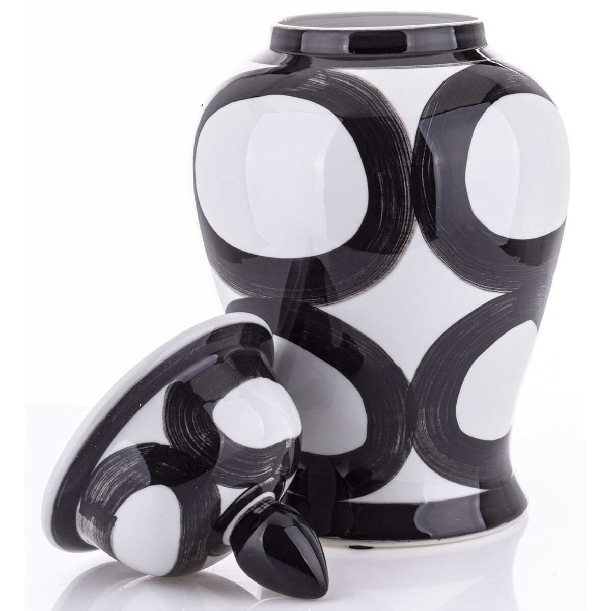 Amfora pojemnik ceramiczny Black-White 47 cm