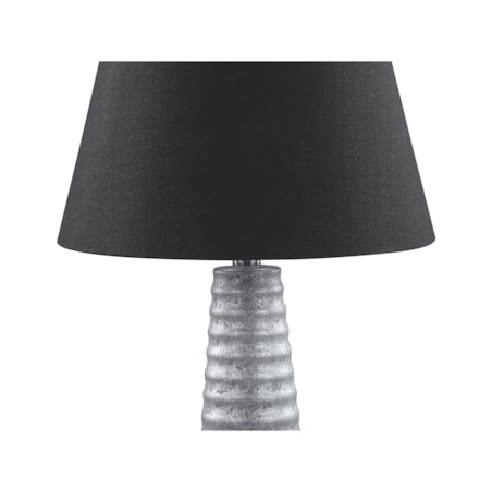 Lampa stołowa ceramiczna srebrna VILNIA