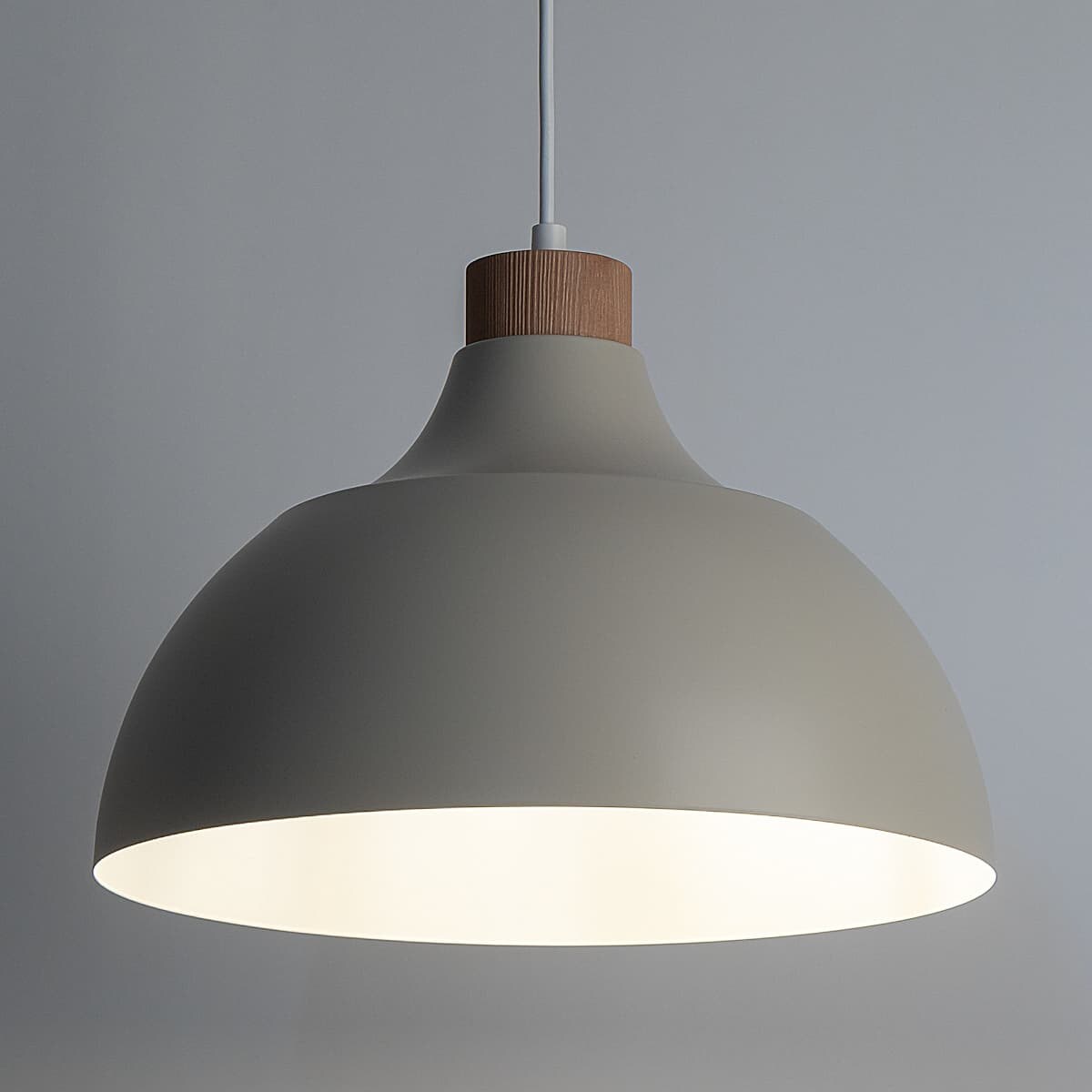 Kopułowa lampa wisząca Cap 5664 TK Lighting do salonu drewniana beżowa