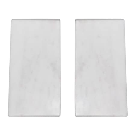 Zestaw 2 marmurowych podpórek do książek biały KROKOS