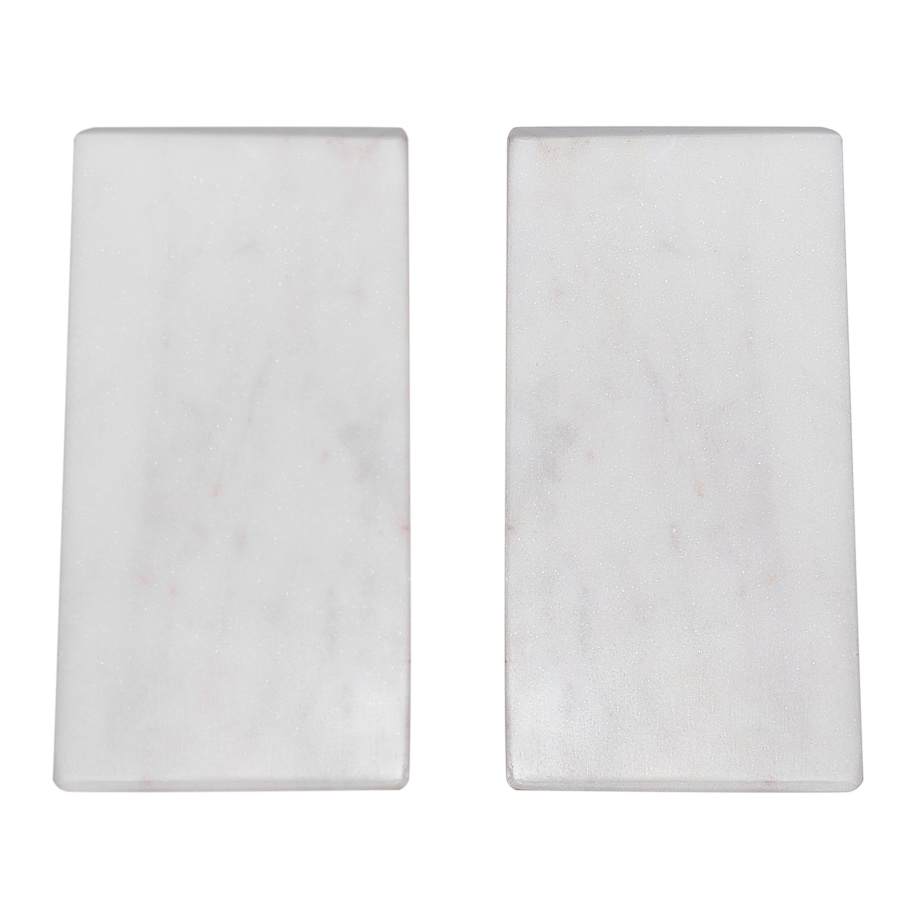 Zestaw 2 marmurowych podpórek do książek biały KROKOS