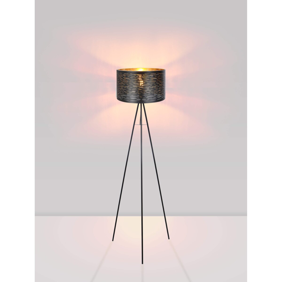 Podłogowa lampa do salonu TUNNO 15342S Globo trójnóg metal czarna