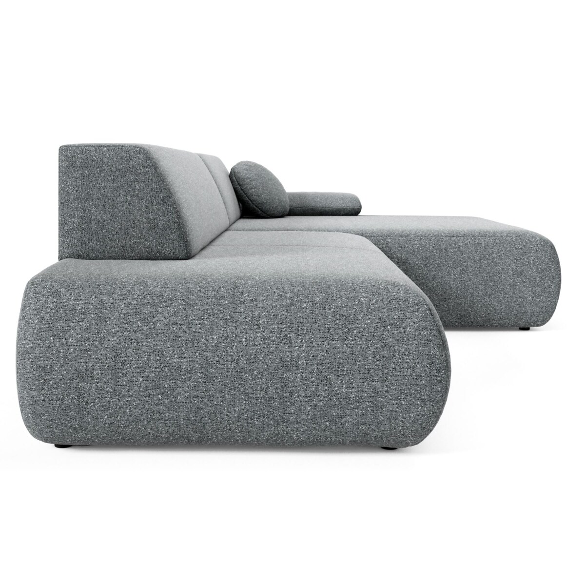 Narożnik rozkładany PENTI z pojemnikiem na pościel, prawy, ciemno-szary