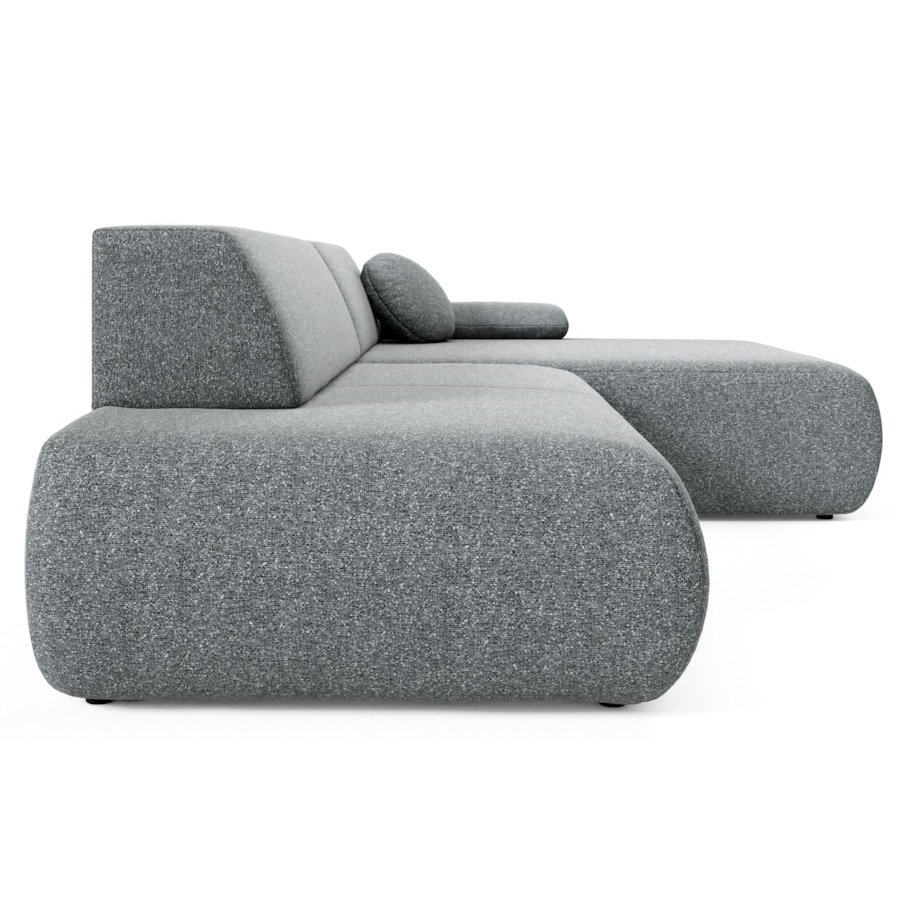 Narożnik rozkładany PENTI z pojemnikiem na pościel, prawy, ciemno-szary