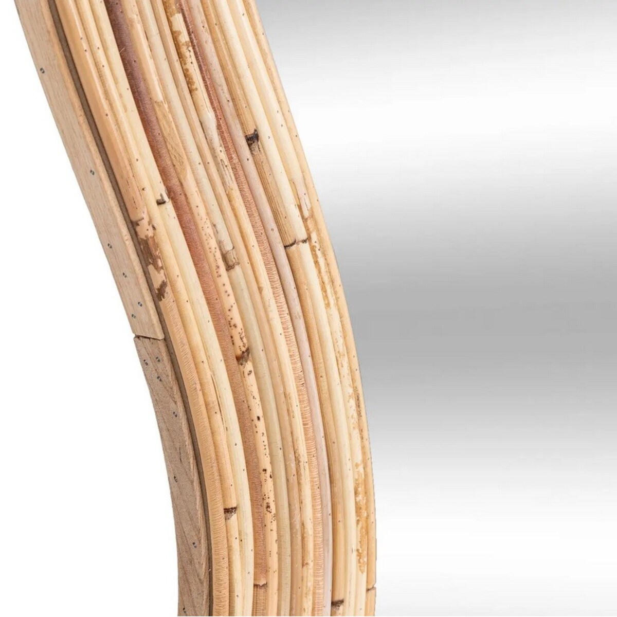 Lustro w nieregularnej ramie rattan 179 cm