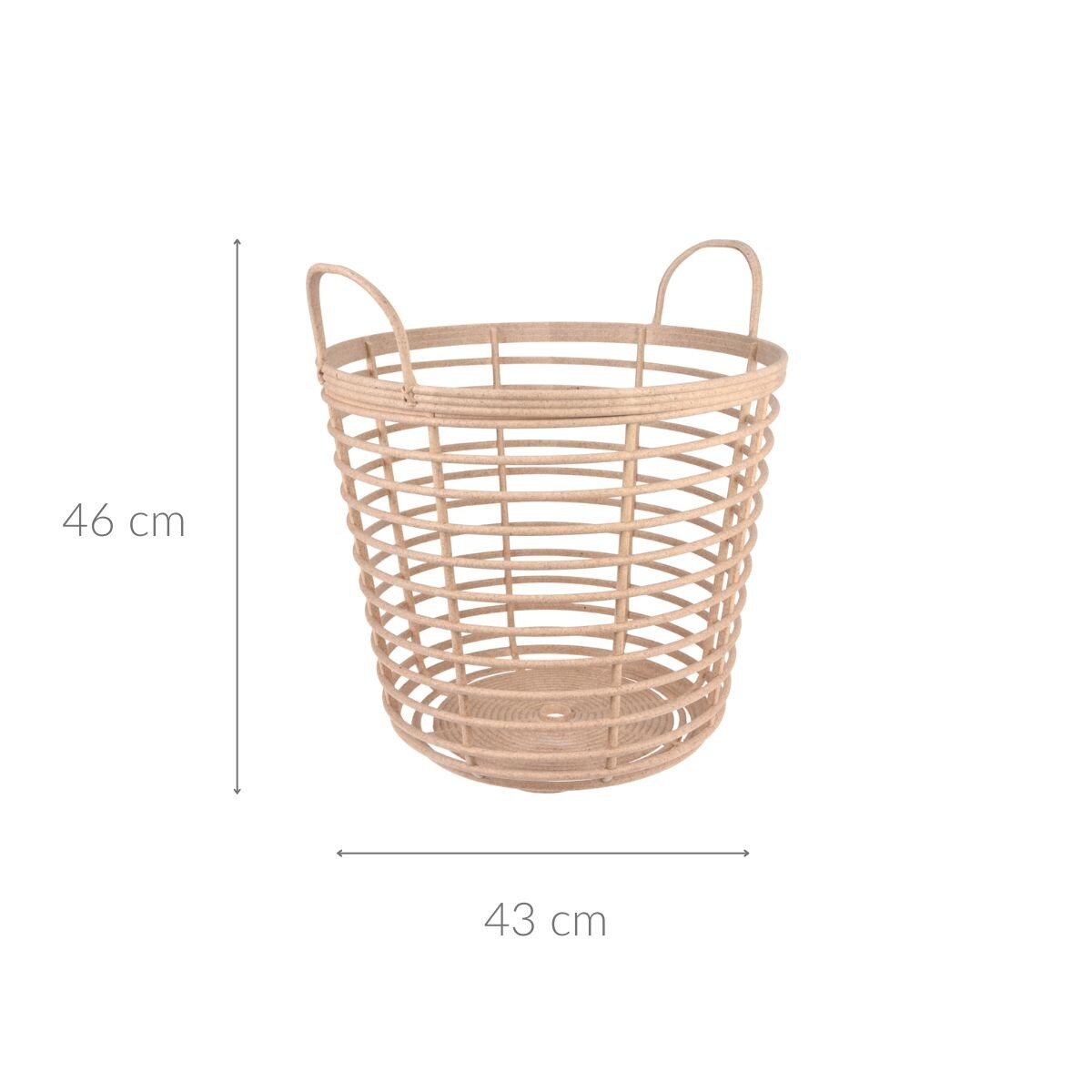 Prosty kosz z uchwytami do przechowywania, Ø 43 x 46 cm