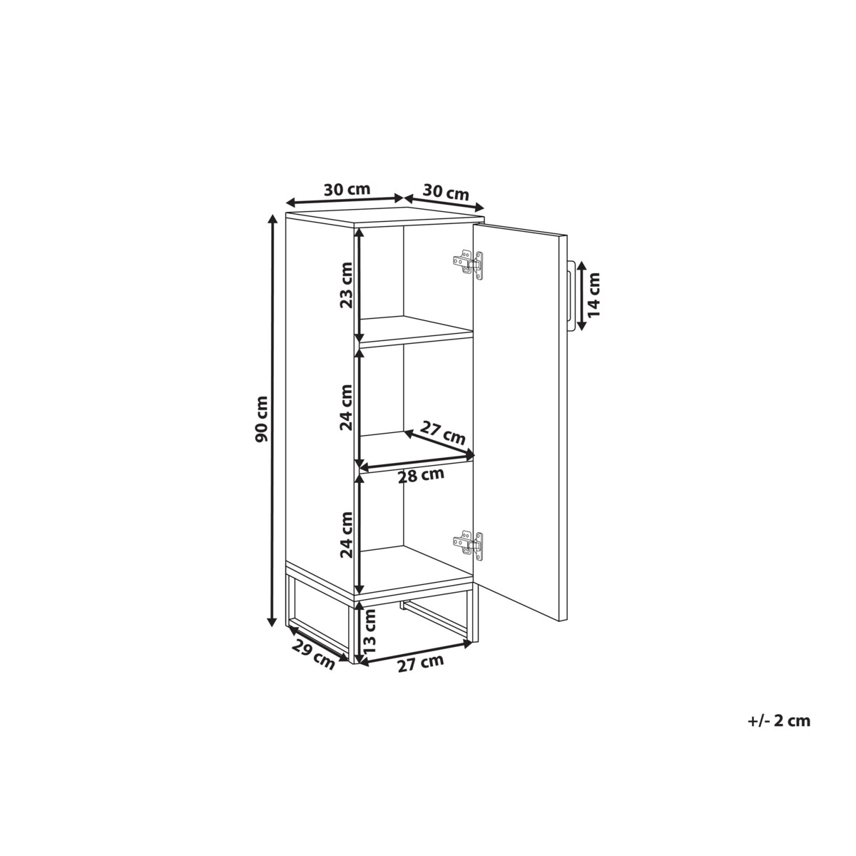 Szafka łazienkowa MISCANTI Drewno bambusowe 30 cm Jasnobrązowy