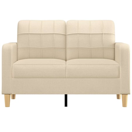 vidaXL 2-osobowa sofa, kremowa, 120 cm, tapicerowana tkaniną