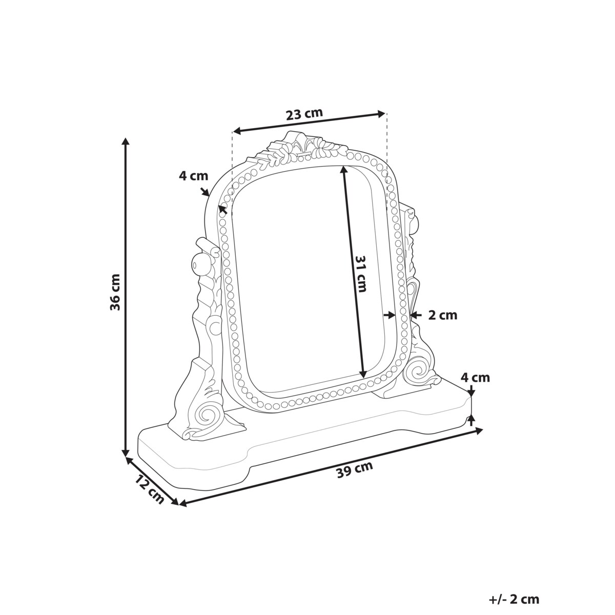 Lusterko kosmetyczne DISZNA Brązowy
