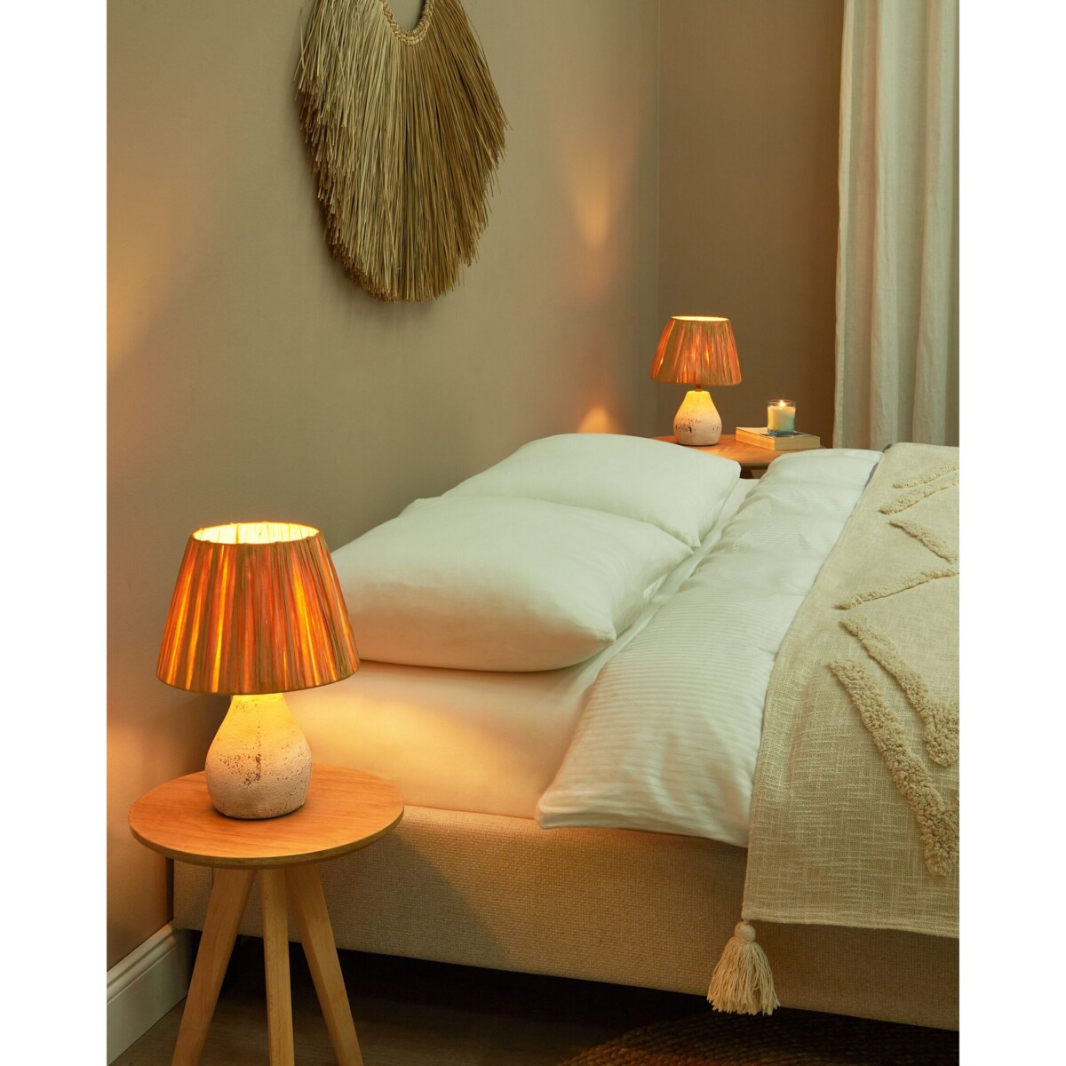 Zestaw 2 lampek nocnych ceramicznych biały ARWADITO