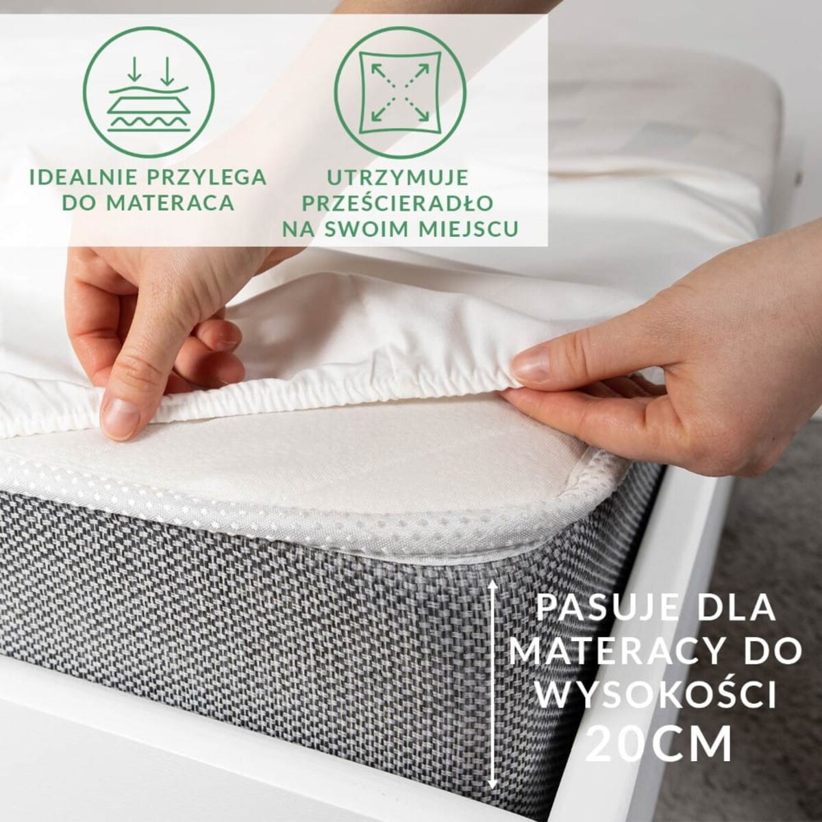 Prześcieradło satynowe z gumką 140x200 kolor butelkowa zieleń