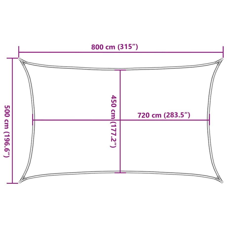 vidaXL Żagiel przeciwsłoneczny, 160 g/m², beżowy, 5x8 m, HDPE