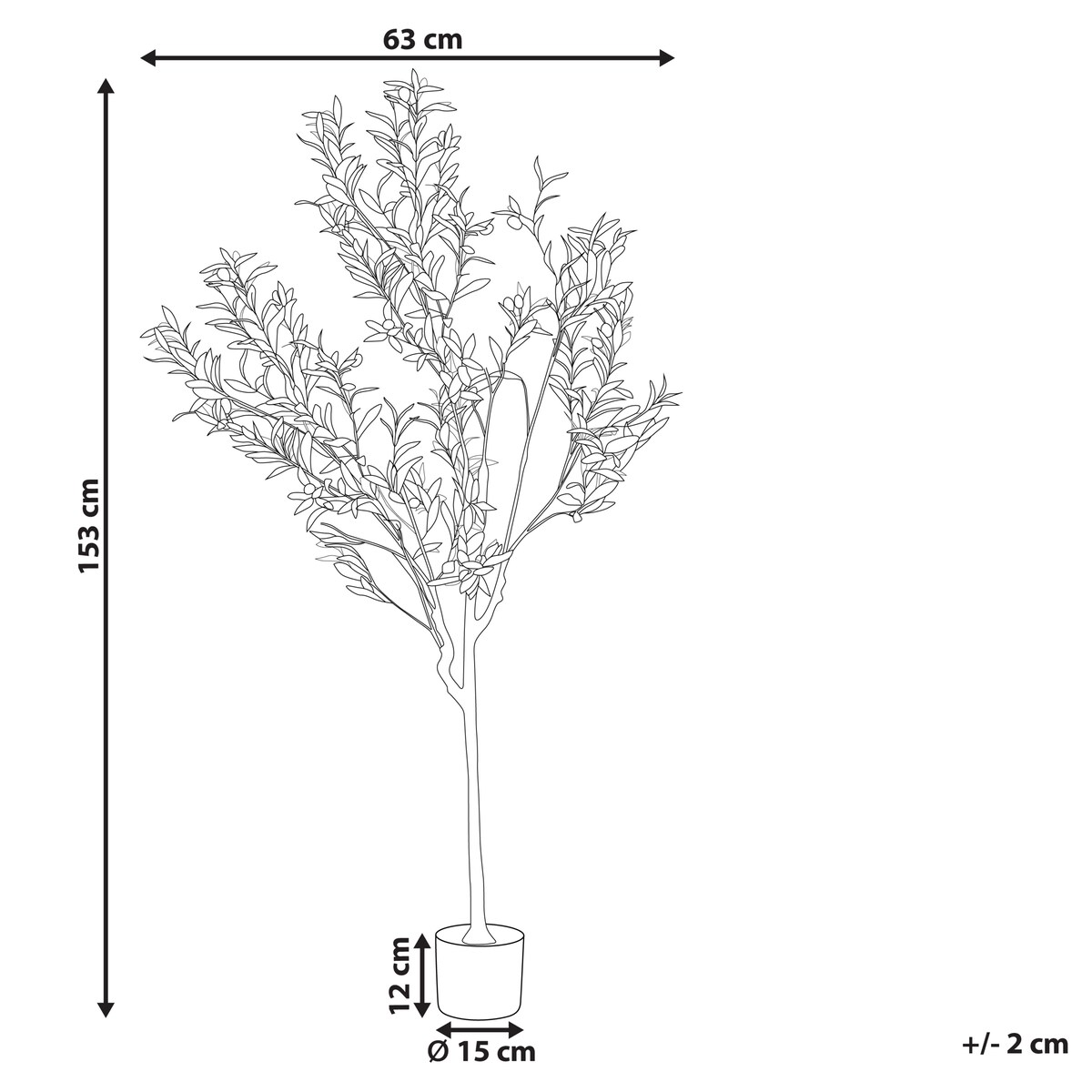 Sztuczna roślina OLIVE TREE 153 cm Zielony