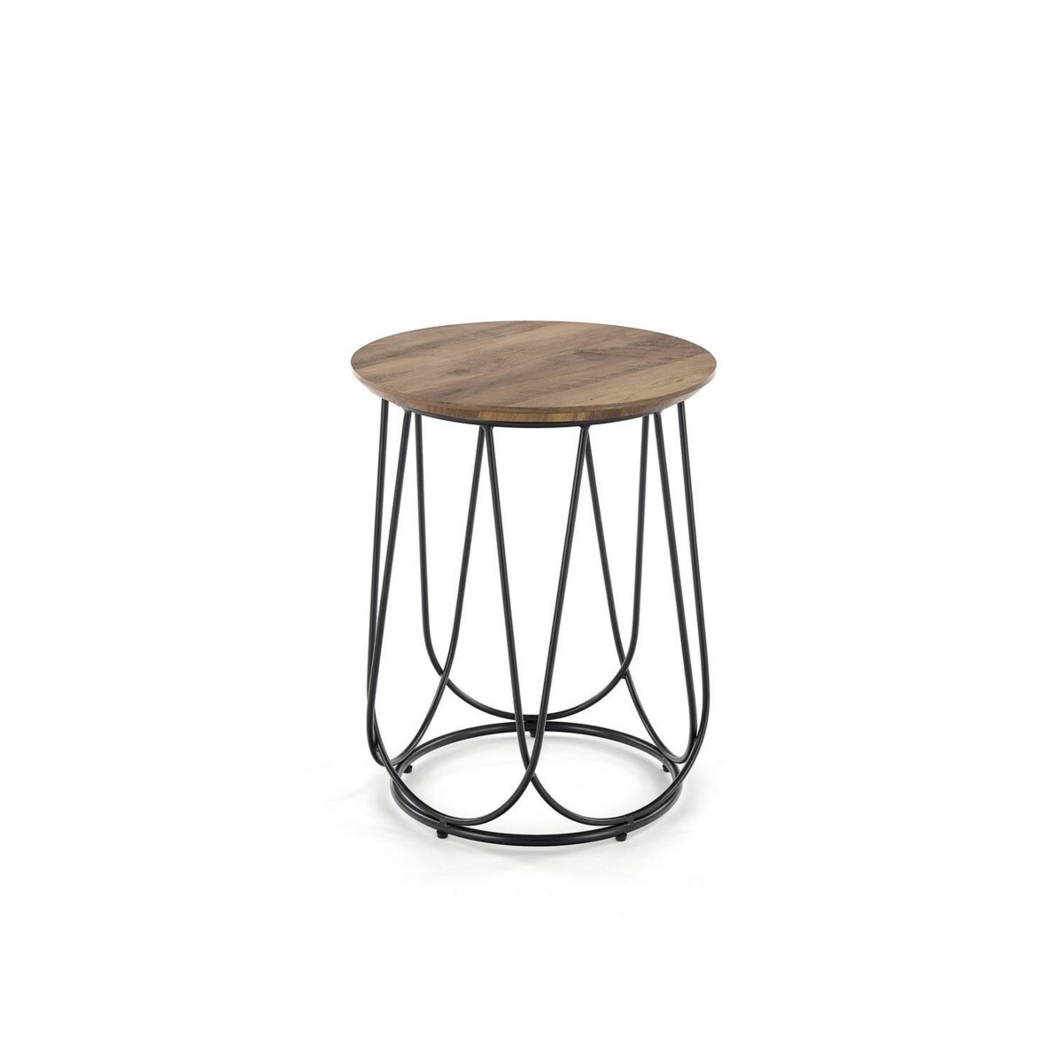 STOLIK KAWOWY Jenna S 40x51cm ORZECHOWY BLAT czarna podstawa