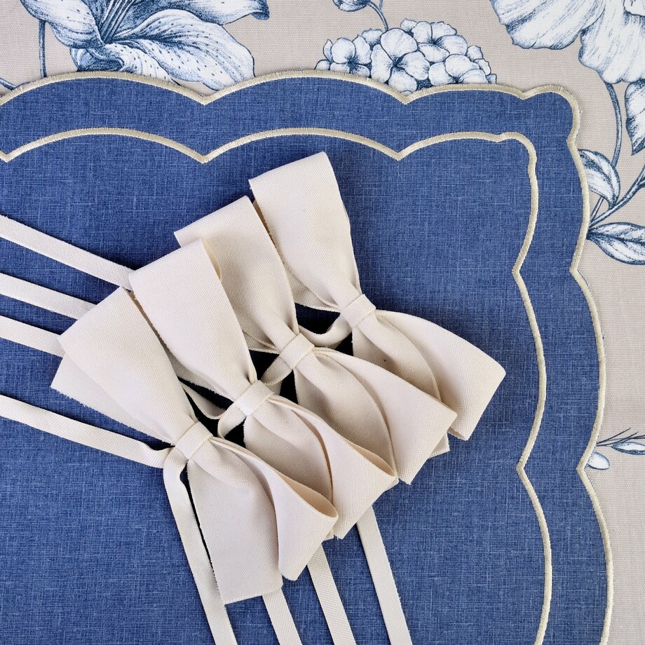 Dwustronny bieżnik Blossom Blue & Stripes – 50 × 150 cm