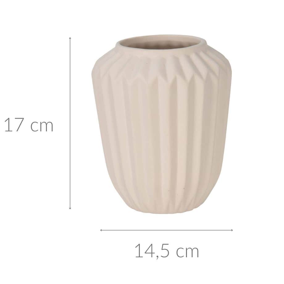 Wazon prążkowany, ceramiczny, 17 cm