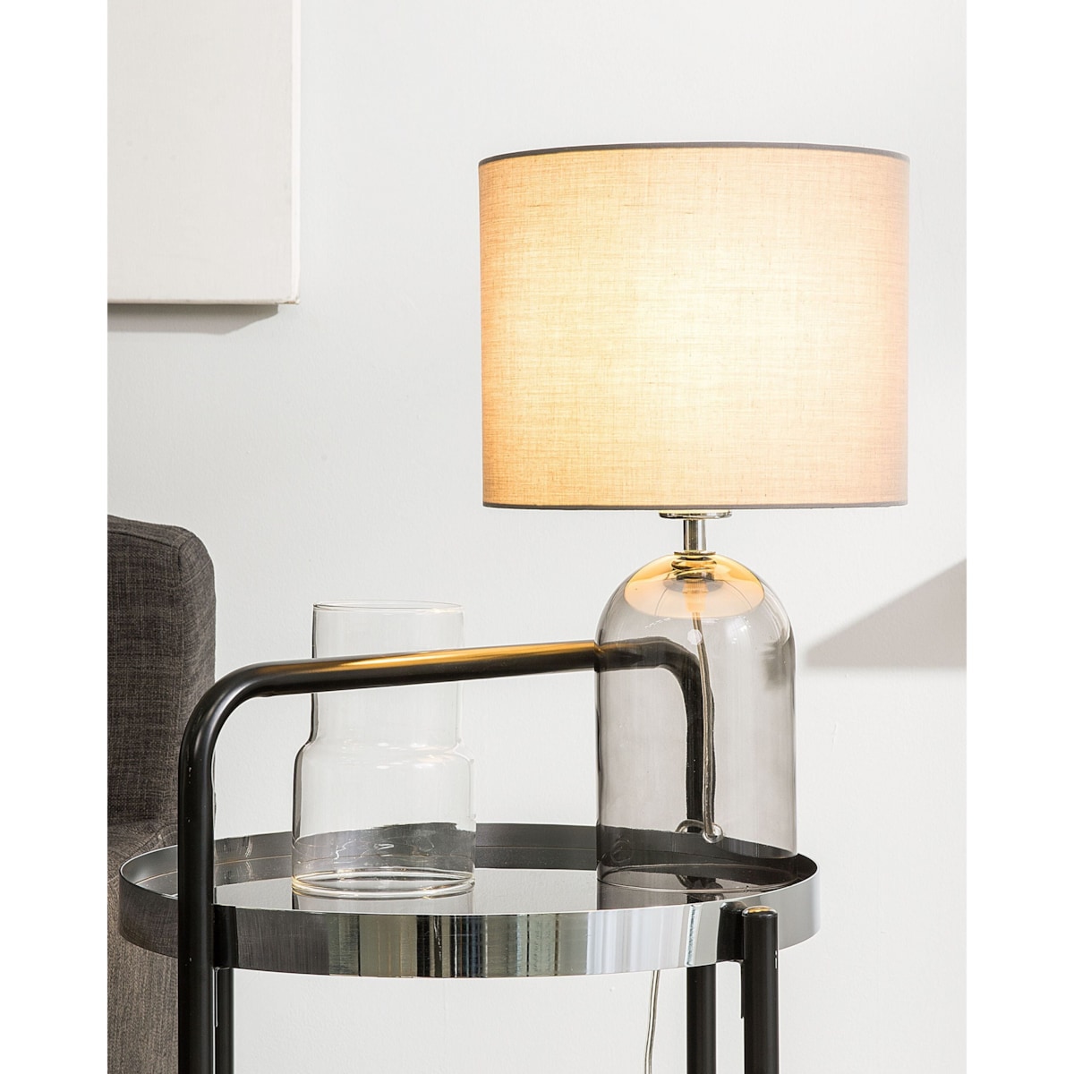 Lampa stołowa DEVOLL Szkło Szary