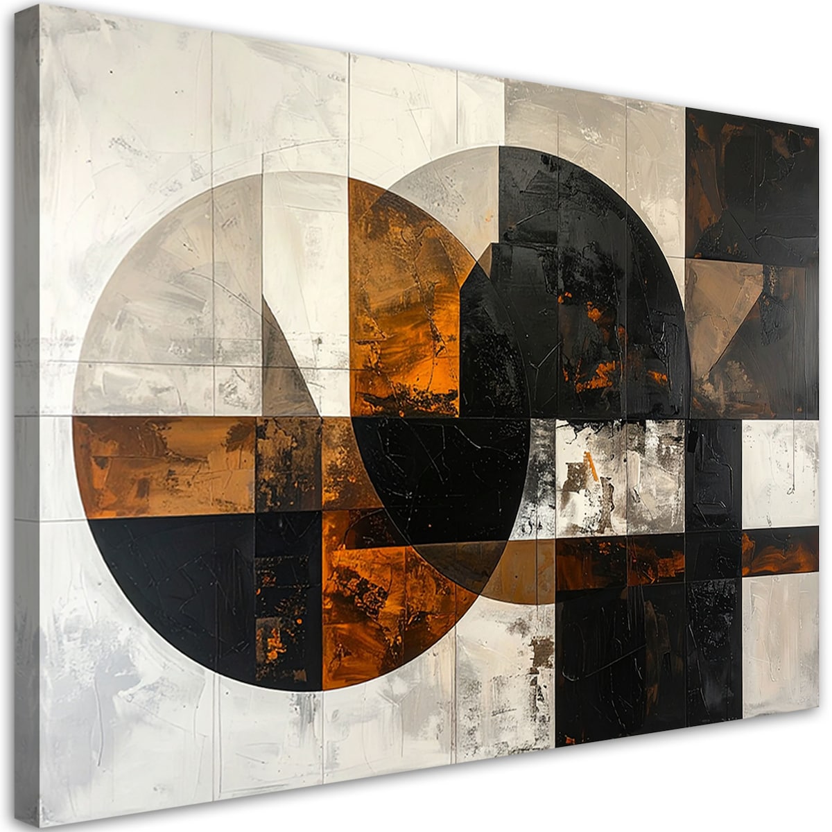 Obraz do salonu sypialni biura kuchni, Abstrakcja koła kształty brązowy szary