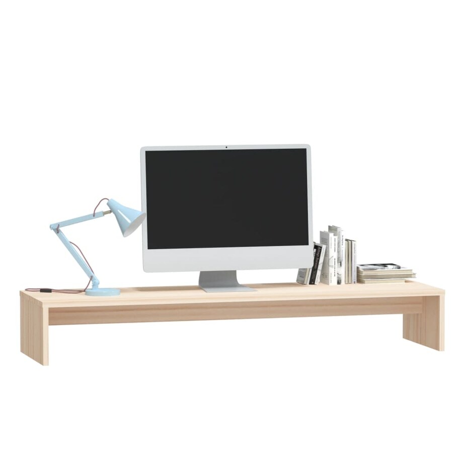 vidaXL Podstawka na monitor, 100x27x15 cm, lite drewno sosnowe