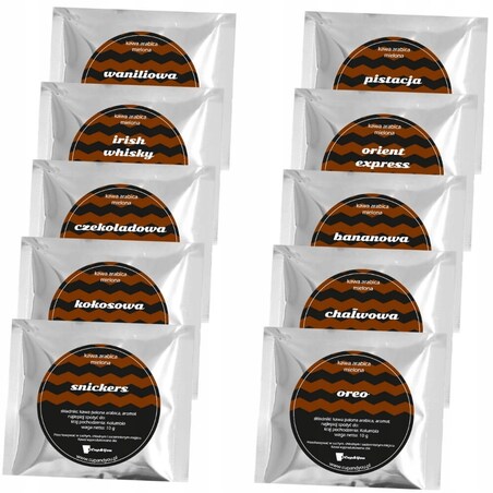 PREZENT UPOMINEK NA DZIEŃ CHŁOPAKA - ZESTAW MIX 10 KAW SMAKOWYCH PREMIUM - DLA FACETA MĘŻCZYZNY TATY BRATA KOLEGI WUJKA TEŚCIA