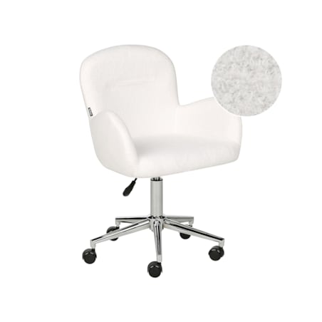 Krzesło biurowe regulowane boucle białe PRIDDY