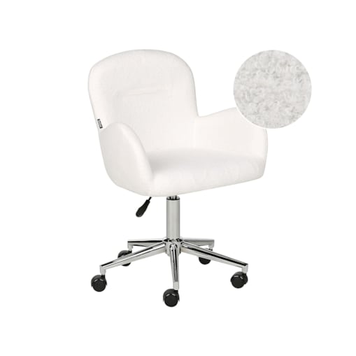 Krzesło biurowe regulowane boucle białe PRIDDY