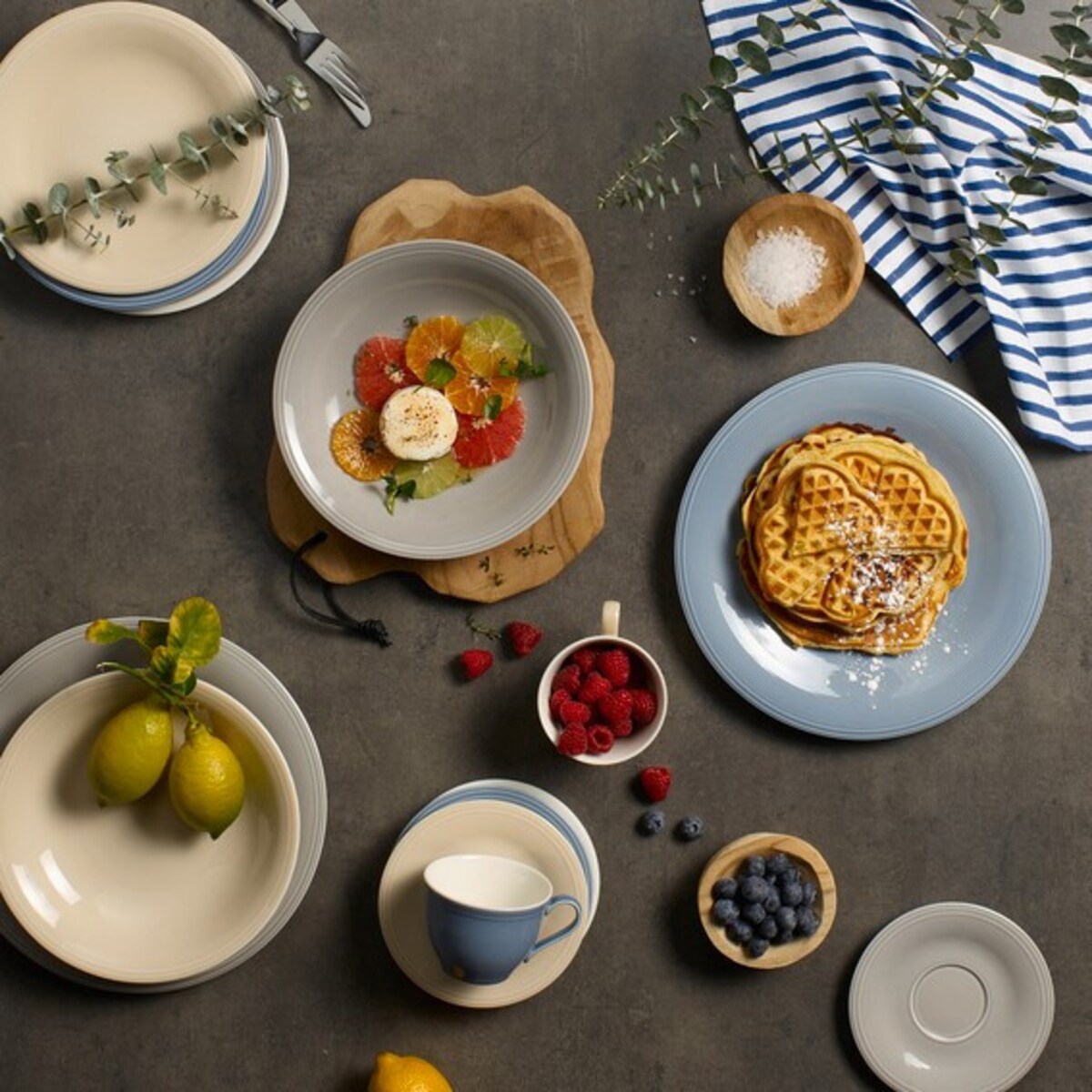 Zestaw naczyń stołowych Color Loop Stone, 8 el, Villeroy & Boch