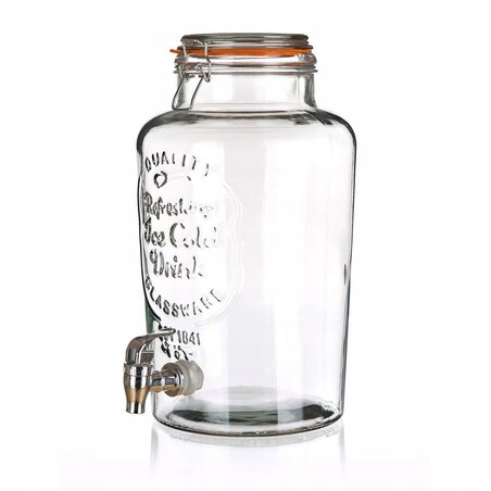 szklany SŁOIK z kranikiem NA NAPOJE lemoniadę 7 L duży do domu i ogrodu