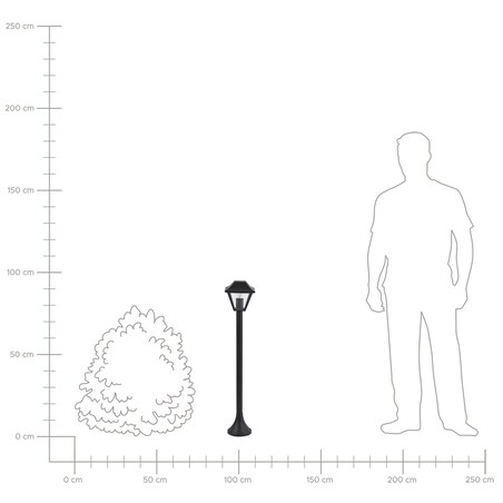 Lampa ogrodowa słupek GOSABA Czarny