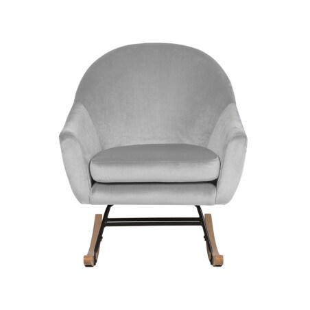 Fotel bujany welurowy szary OXIE