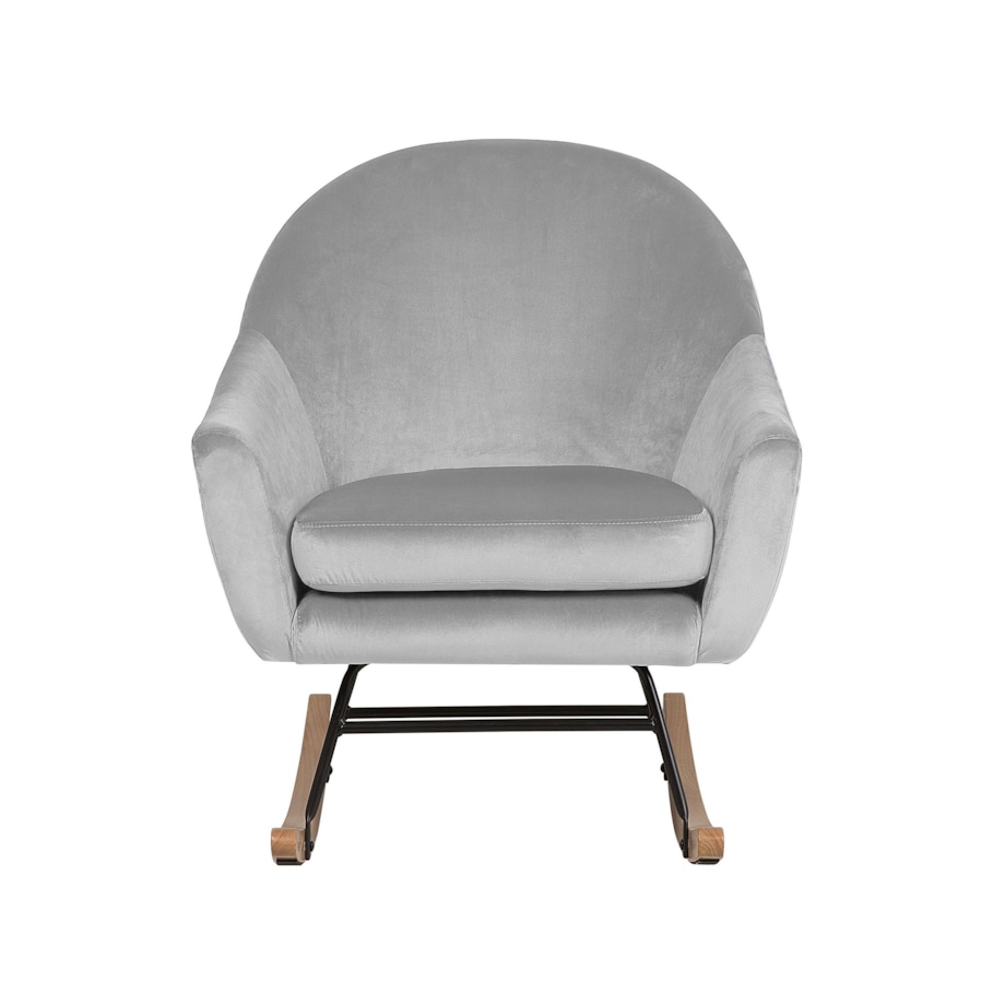 Fotel bujany welurowy szary OXIE