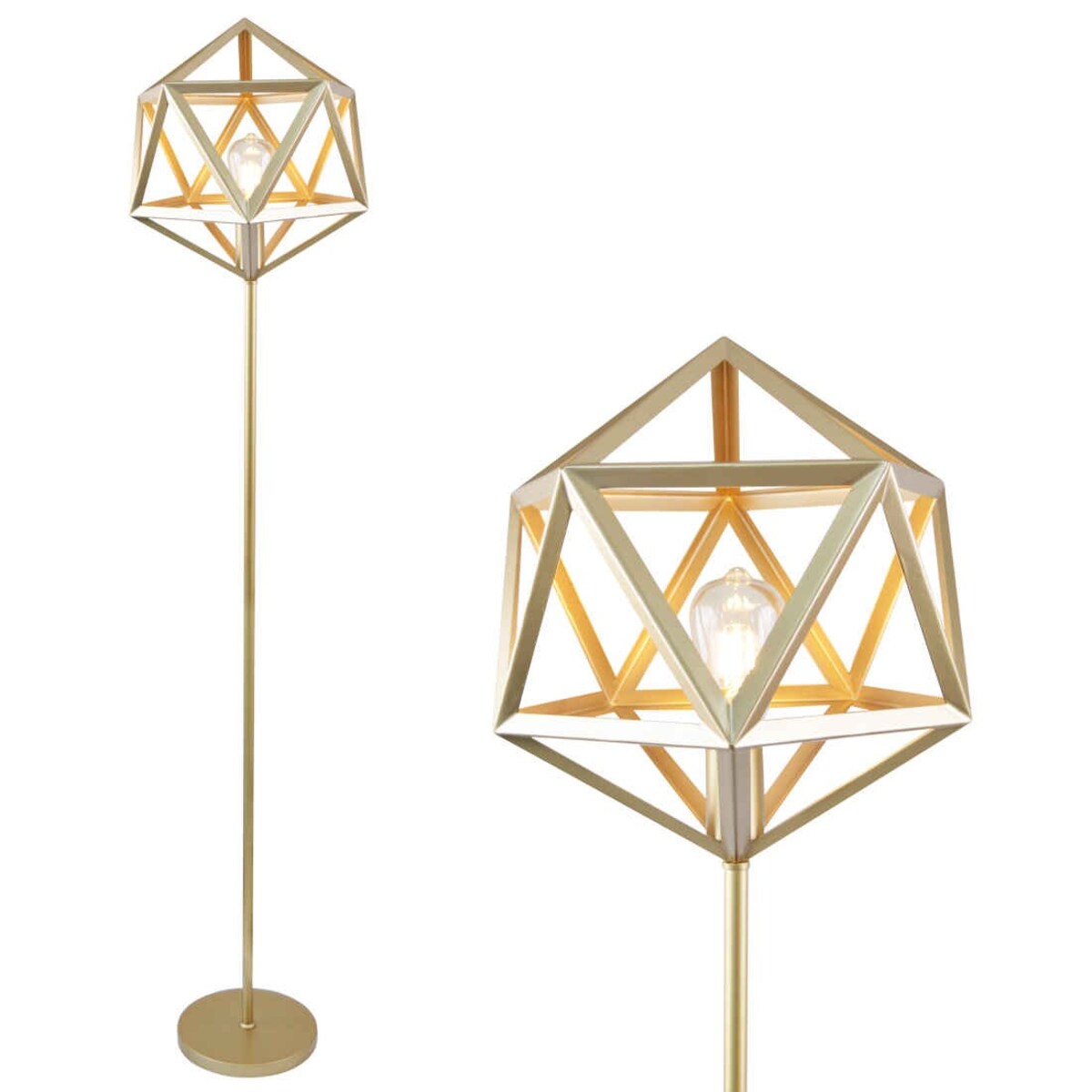 Industrialna LAMPA podłogowa DENMARK 318855 Polux druciana LAMPA stojąca do salonu złota