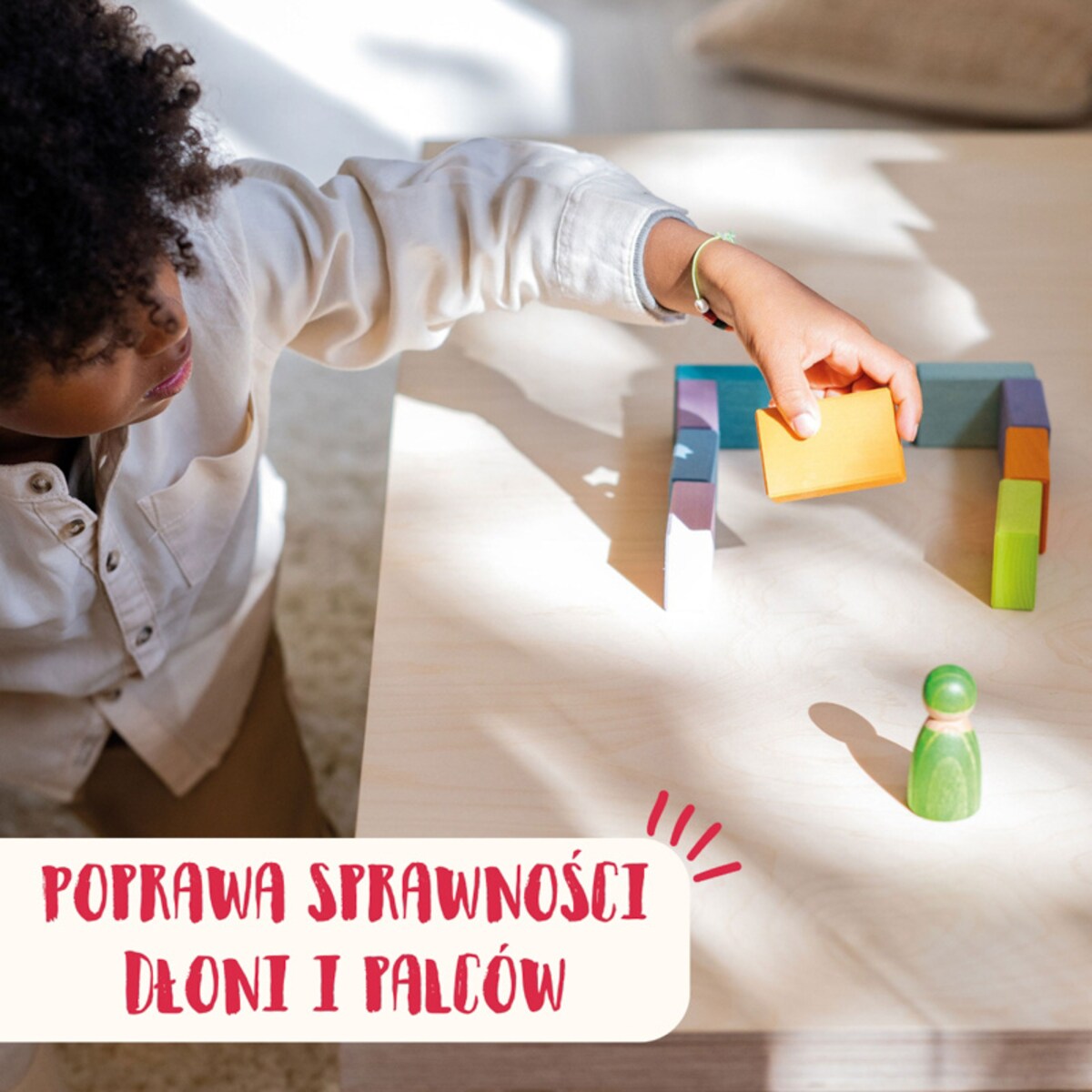 Układanka drewniana w ramce – klocki drewniane Grimm's dla rocznego dziecka