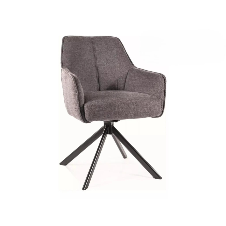 Krzesło tapicerowane NOTTI BREGO ciemnoszare obracane