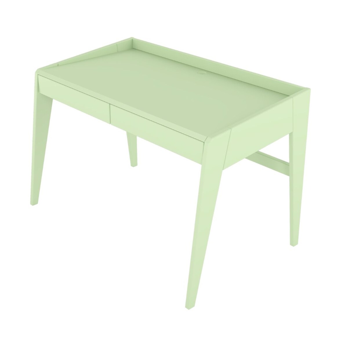 Drewniane bukowe biurko / toaletka z szufladami Visby LISA / kolor pudrowa zieleń