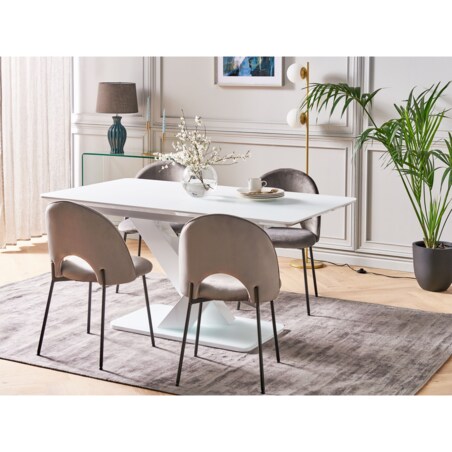 Stół do jadalni rozkładany 160/200 x 90 cm biały SALTUM