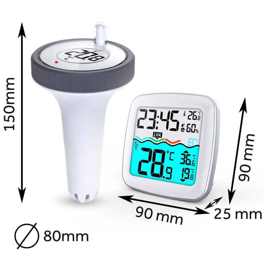 Stacja pogody pogodowa z termometrem do basenu Berdsen