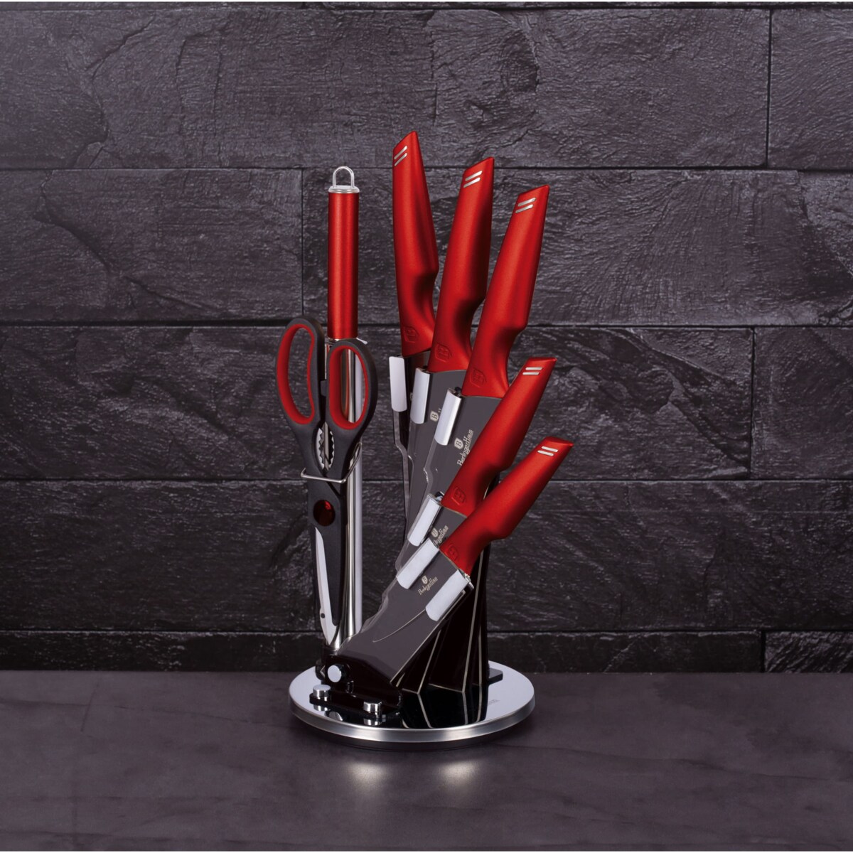 Zestaw noży 8 elementów komplet noże BERLINGER HAUS Burgundy