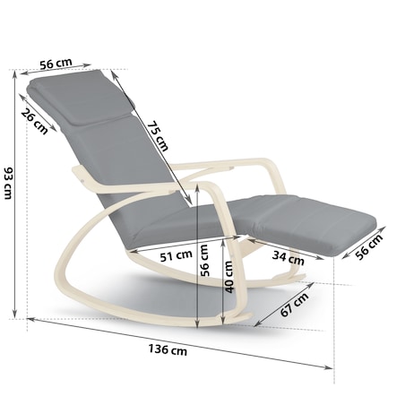 Fotel bujany na biegunach wypoczynkowy drewniany Sofotel Suzi