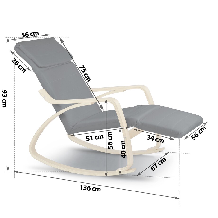 Fotel bujany na biegunach wypoczynkowy drewniany Sofotel Suzi