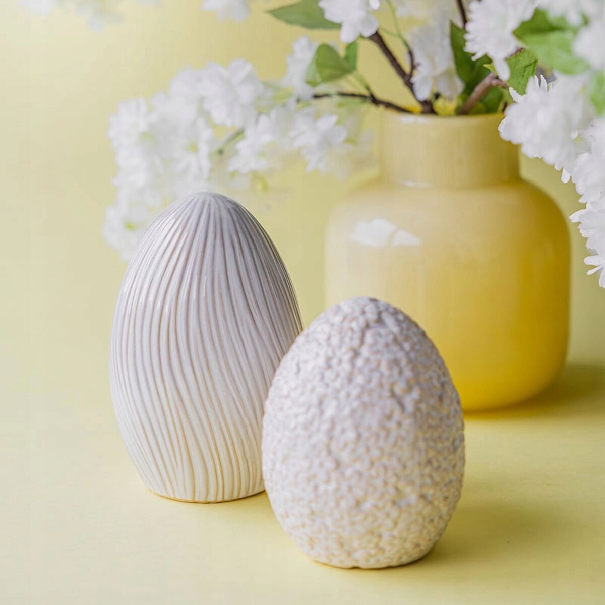 FIGURKA JAJKO JAJO WIELKANOCNA BIAŁA NA WIELKANOC OZDOBA ŚWIĄTECZNA 17cm