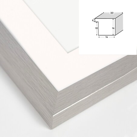 Ramka na zdjęcia z passe partout ramka 70x100 cm z okienkiem passe partout na zdjęcie 50x70 cm kolor srebrny FRAMAI®