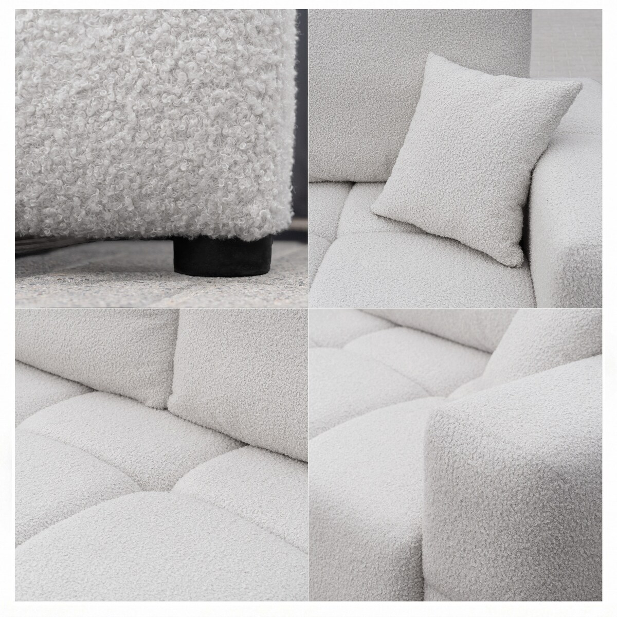 Narożnik SZARY tapicerowany BUENO SOFA z funkcją spania i pojemnikiem