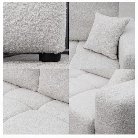 Narożnik SZARY tapicerowany BUENO SOFA z funkcją spania i pojemnikiem