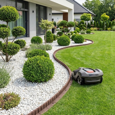 Obrzeże trawnikowe ogrodowe 1,2 m 1 szt 120x7x8 cm Mowing Edge z zestawem montażowym 1x4 szpilki kolor brązowy