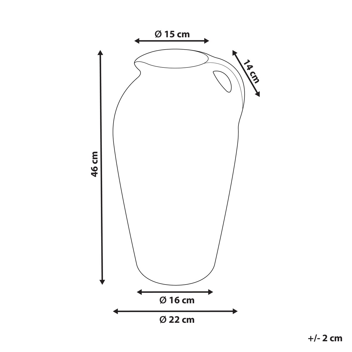 Wazon dekoracyjny TAIPING Ceramika 46 cm Piaskowy