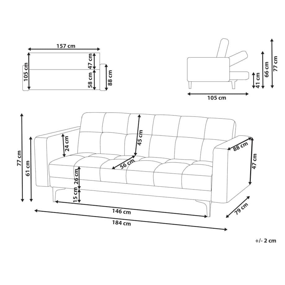 Sofa trzyosobowa ALNES Ciemnozielony