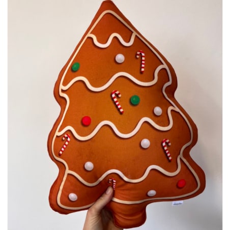 Poduszka piernik Choinka świąteczna brązowa