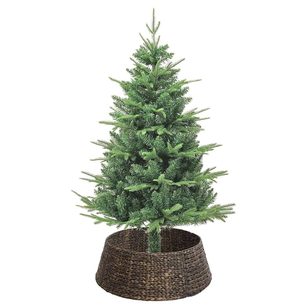 vidaXL Kołnierz do Choinki Czarny 75 x 75 x 25 cm Hiacynt wodny