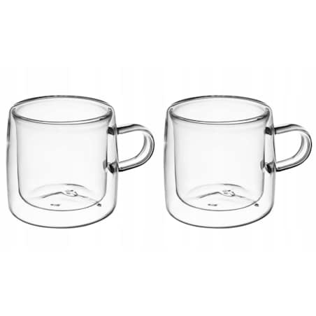 SZKLANKI KUBEK DUO TERMICZNE SZKŁO 4 x 270 ml podwójna ścianka na kawę